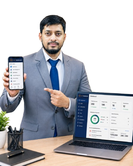 LYT Manager displayed on a phone and laptop